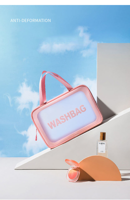 Le sac transparent imperméable d'article de toilette de voyage de PVC portatif composent l'organisateur Cosmetic Case