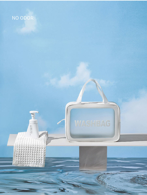 Le sac transparent imperméable d'article de toilette de voyage de PVC portatif composent l'organisateur Cosmetic Case