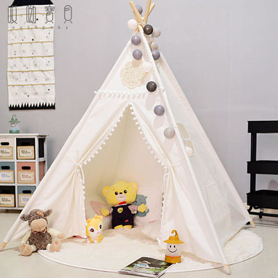 Le tipi d'intérieur de camping de style de vieille école de polyester de tente des enfants extérieurs de toile pour des enfants